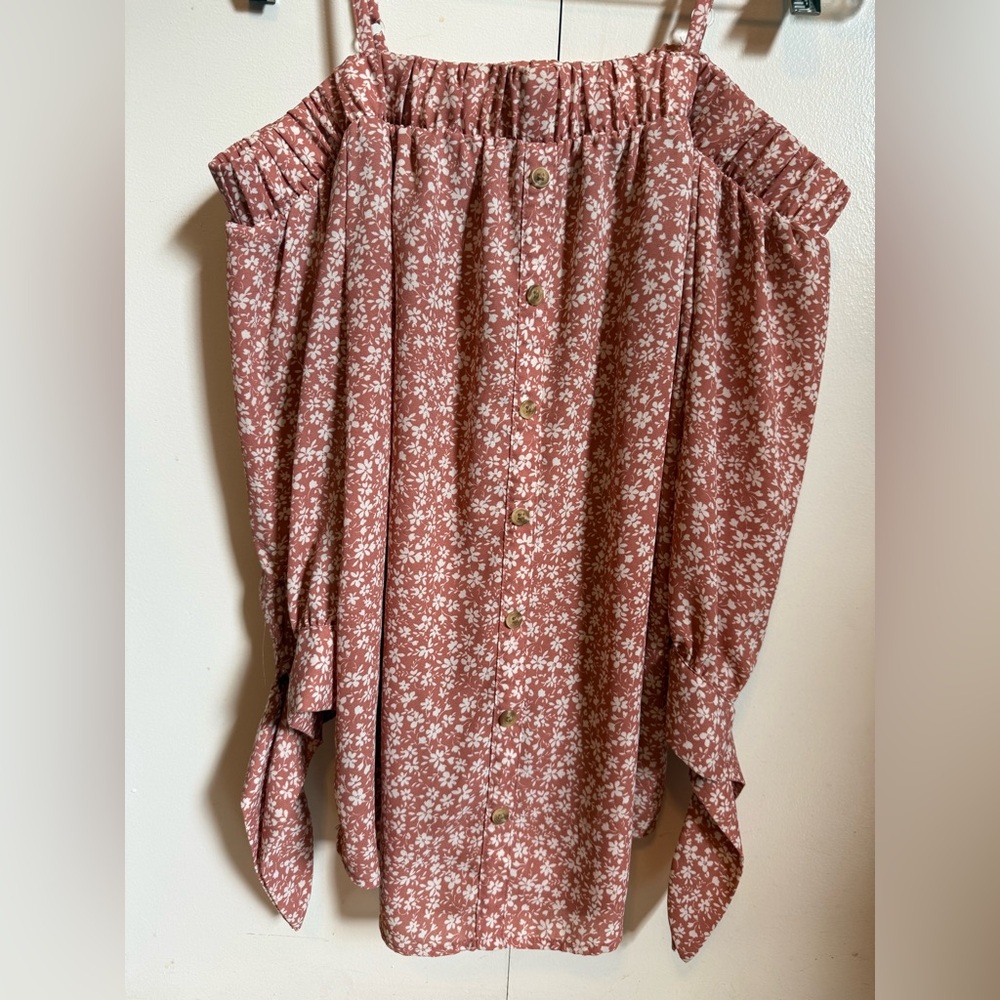 Iz Byer Pink and White Floral Dress